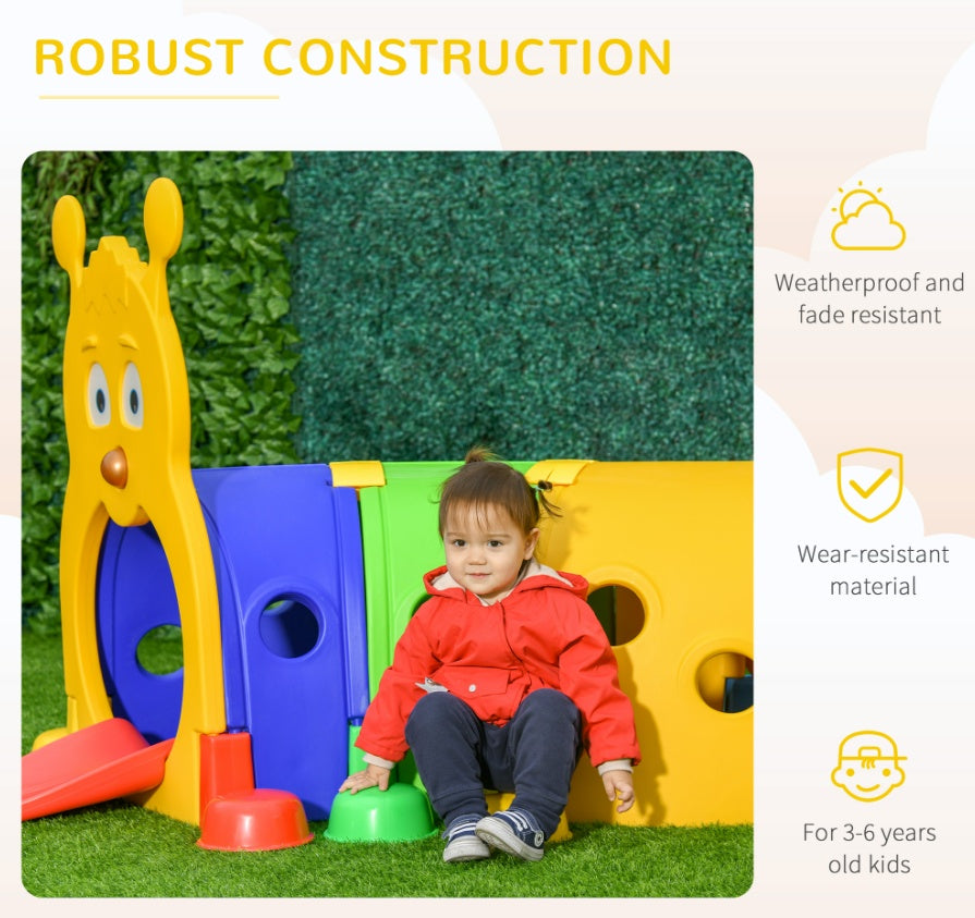 Tunnel Kids Outdoor Play, Multicolor 59 Inches Long, Non-toxic PP, Toddler Toy For 3-6 Years Old