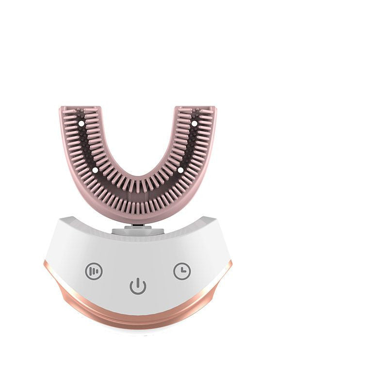 Automatic U-Shaped Electric Toothbrush for Adults & Kids – 360° Smart Cleaning with Whitening & Gum Care. Hands-Free U-Type Electric Toothbrush – 360° Ultrasonic Whitening Toothbrush with Gum Massage.