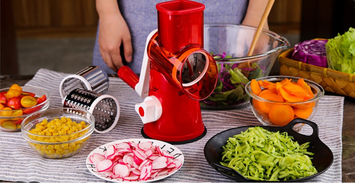 Vegetable Spiralizer 3-Blade β Easy Hand Crank Slicer with Suction, Ideal for Salads, Zoodles & Creative Vegetable Dishes