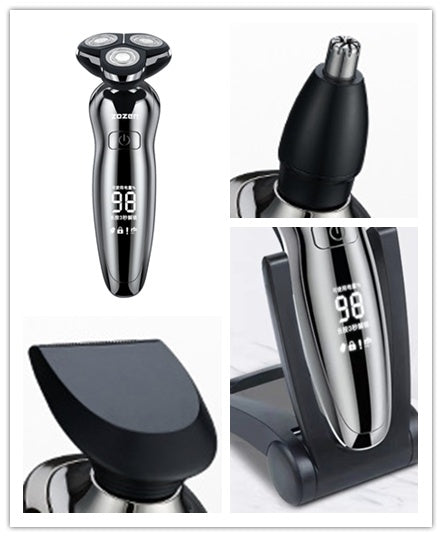 ZOZEN Men’s Body Wash Razor Kit: Electric Shaver with Built-In Cleanser – Deep Cleansing & Smooth Shave System, Waterproof Rechargeable Grooming Tool