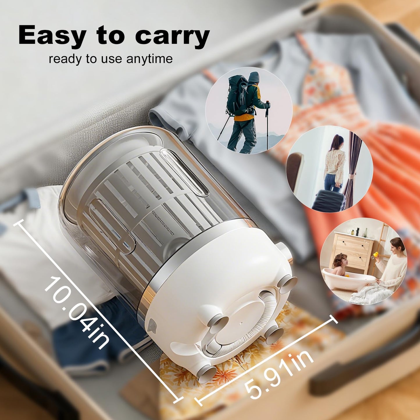 Portable Mini Washing Machine USB Rechargeable Travel Washer For Baby Clothes Underwear Socks Compact Foldable For RV Dorm Camping