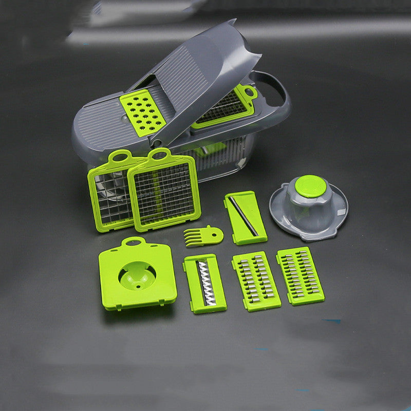 Smart Slice Multifunctional Vegetable Cutter – Premium Stainless Steel Food Chopper, Fruit Slicer, and Dicer for Kitchen Essentials & Meal Prep (Silver, 4 in 1)