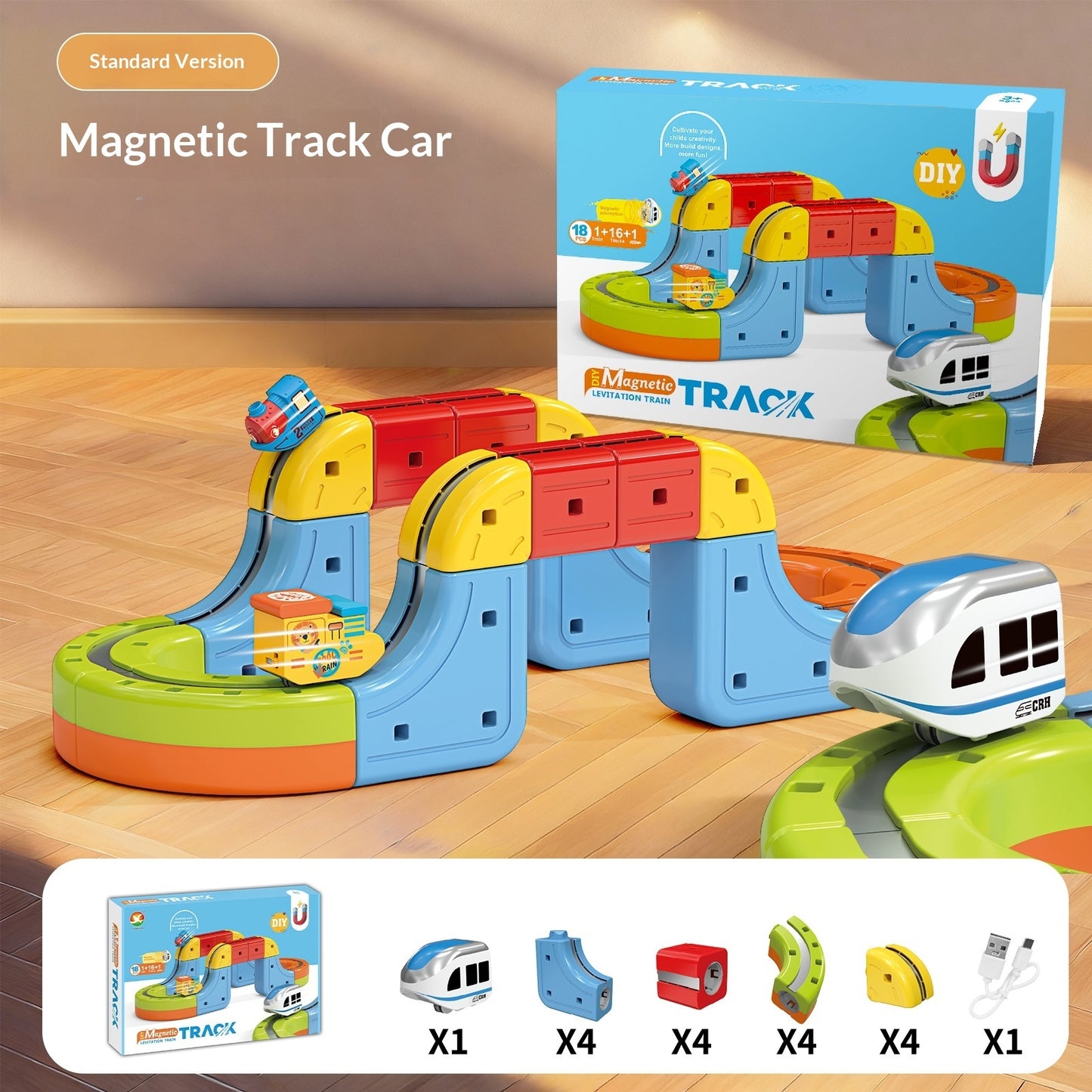 Magic 3D Track Car Children's Magnetic Building Blocks