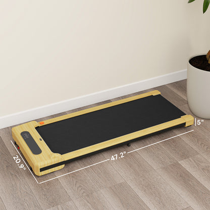 2.5HP Walking Pad, Under Desk Treadmill with Remote Control, Transport Wheels and LED Display for Home Gym Office