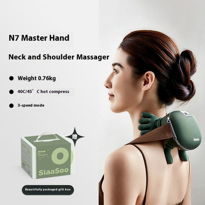 Siaasoo  Smart Shiatsu Neck & Back Massager with Heat, Cordless Kneading Massage Shawl, Adjustable Intensity for Pain Relief and Relaxation at Home or Office (Green)