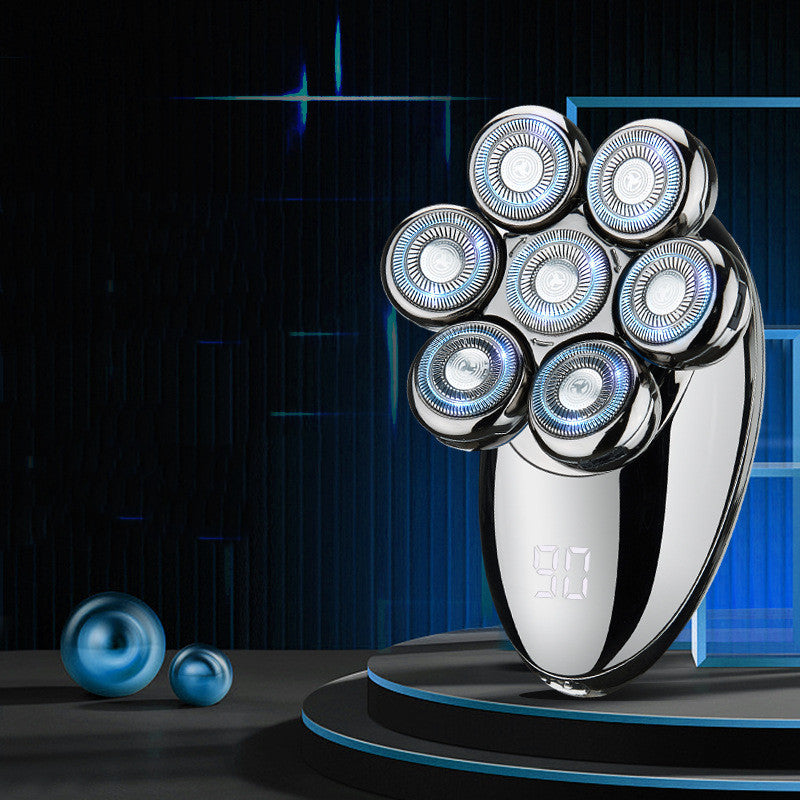 Men’s 7D Head Shaver – Magnetic Detachable Electric Razor with Smart LED Display, Waterproof Rechargeable Bald Head & Face Shaver, 5-in-1 Grooming Kit