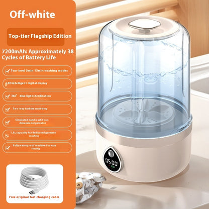 Mini Household Washing Machine | Portable Deep Cleaning for Small Loads, Baby Clothes & Underwear | Perfect for Dorms, Apartments, Hotels & Travel | Quiet, Energy-Saving (White)