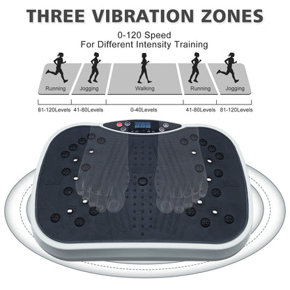 Vibration Plate Exercise Machine - Whole Body Workout Vibration Fitness Platform, Home Training Equipment For Weight Loss & Toning Grey