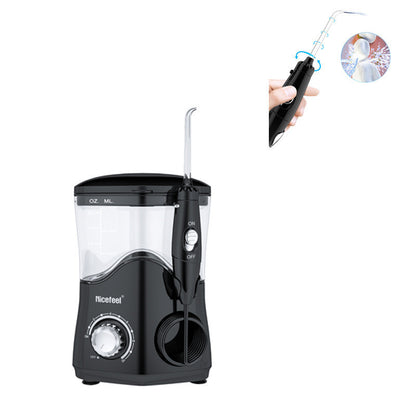 Niecfeel HydroSmile Electric Water Flosser for Teeth & Gums Cleaning, Dental Care, Braces & Implants, 10 Pressure Settings, 7 Tips for Family Use, ADA Accepted, White, Model HS-880, Packaging May Vary