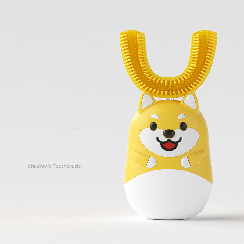 Kids U Shaped Electric Toothbrush  Smart Ultrasonic Automatic Toothbrush with 360° Soft Silicone Brush Head, Waterproof & Rechargeable for Boys & Girls