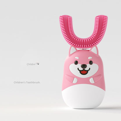 Kids U Shaped Electric Toothbrush  Smart Ultrasonic Automatic Toothbrush with 360° Soft Silicone Brush Head, Waterproof & Rechargeable for Boys & Girls