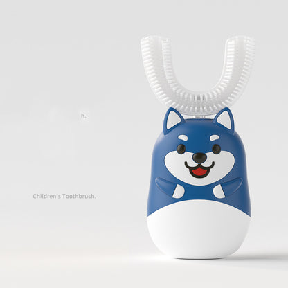 Kids U Shaped Electric Toothbrush  Smart Ultrasonic Automatic Toothbrush with 360° Soft Silicone Brush Head, Waterproof & Rechargeable for Boys & Girls