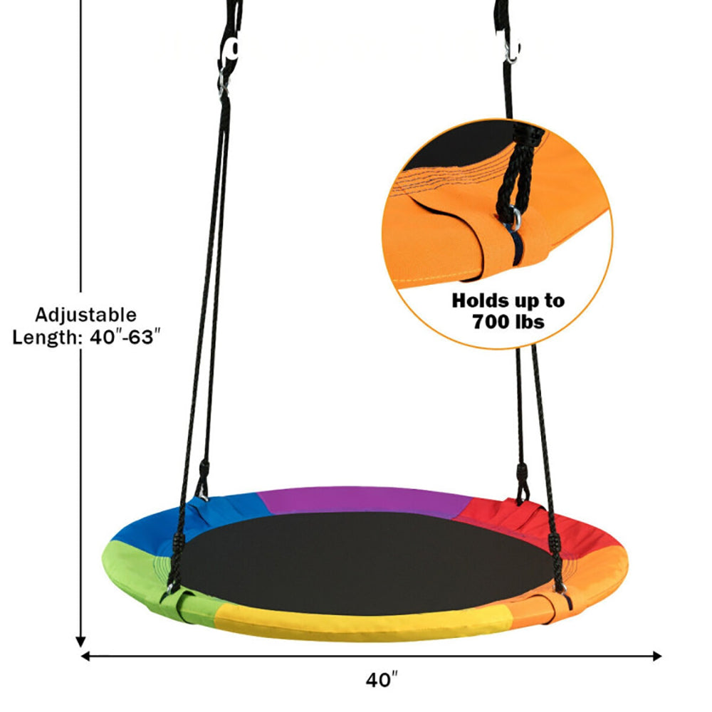 40 Inch Flying Saucer Tree Swing Outdoor Play For Kids