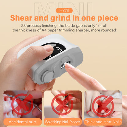 Electric Nail Clippers Nail Piercing Device Cutting And Grinding Integrated LED Lighting Lamp