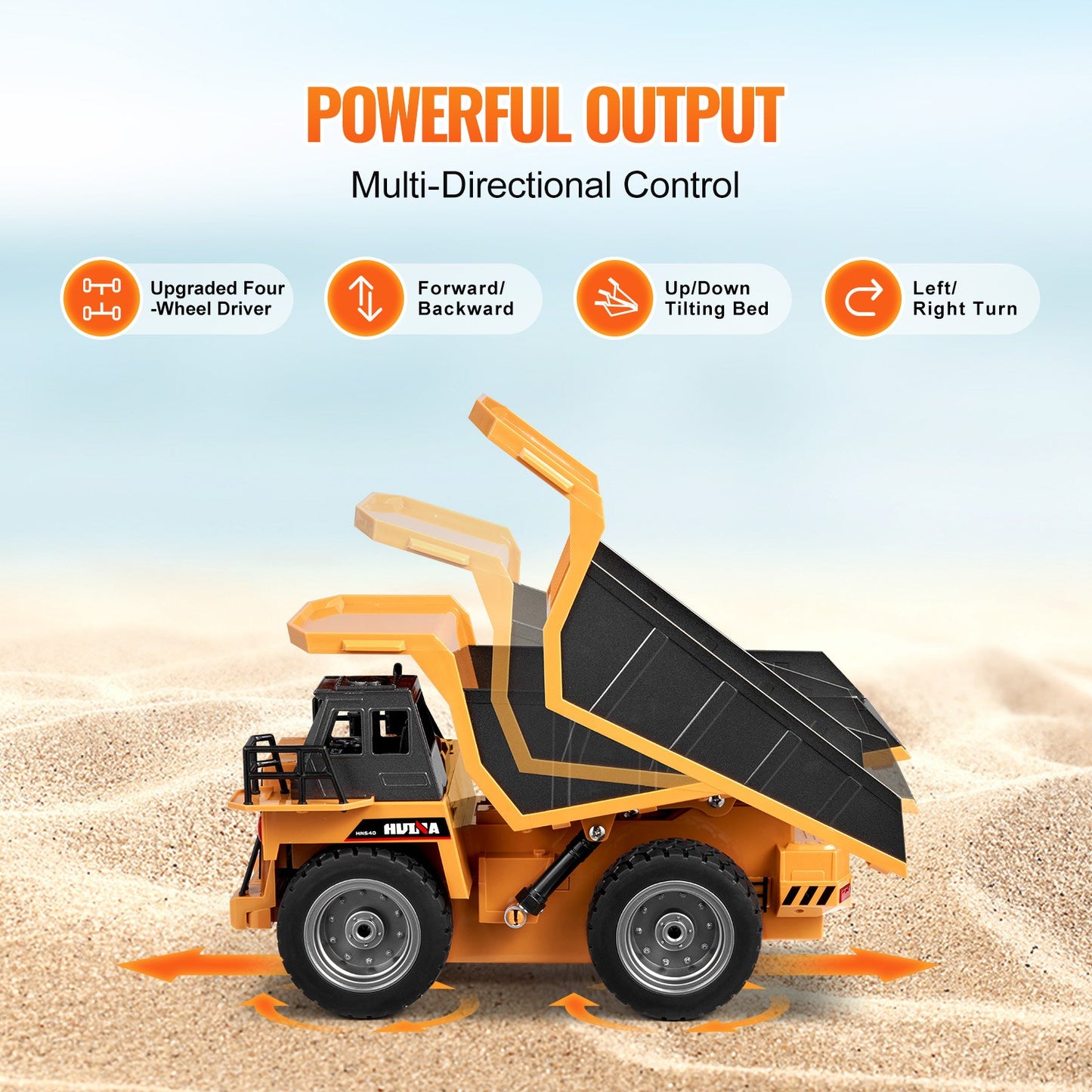VEVOR RC Construction Dump Truck Toy 9CH | High-Speed Remote Control Vehicle | Durable Outdoor Play for Boys & Girls