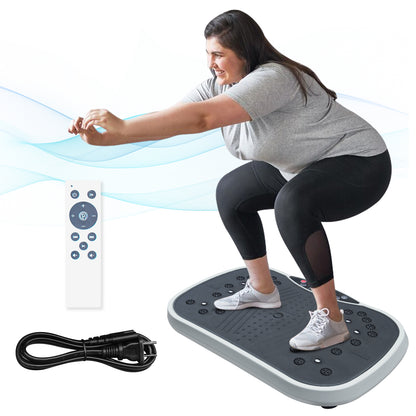 Vibration Plate Exercise Machine - Whole Body Workout Vibration Fitness Platform, Home Training Equipment For Weight Loss & Toning Grey