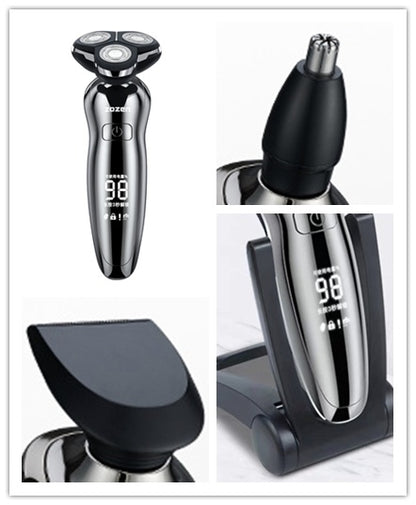 ZOZEN  Men’s Body Wash Razor Kit: Electric Shaver with Built-In Cleanser – Deep Cleansing & Smooth Shave System, Waterproof Rechargeable Grooming Tool