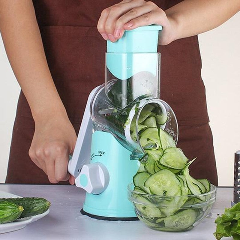 Vegetable Spiralizer 3-Blade – Easy Hand Crank Slicer with Suction, Ideal for Salads, Zoodles & Creative Vegetable Dishes