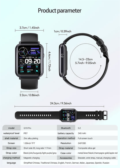 Smart Fitness Watch with Bluetooth Calling, 1.83” HD Display, Health Monitor (Heart Rate, Sleep, SpO2), IP68 Waterproof Activity Tracker, Sports Smartwatch for Android & iPhone