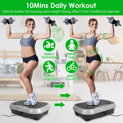 Whole Body Vibration Exercise Machine with Resistance Bands & Remote Control | High-Intensity Vibration Platform for Weight Loss, Fat Burning, Muscle Toning & Home Fitness Training