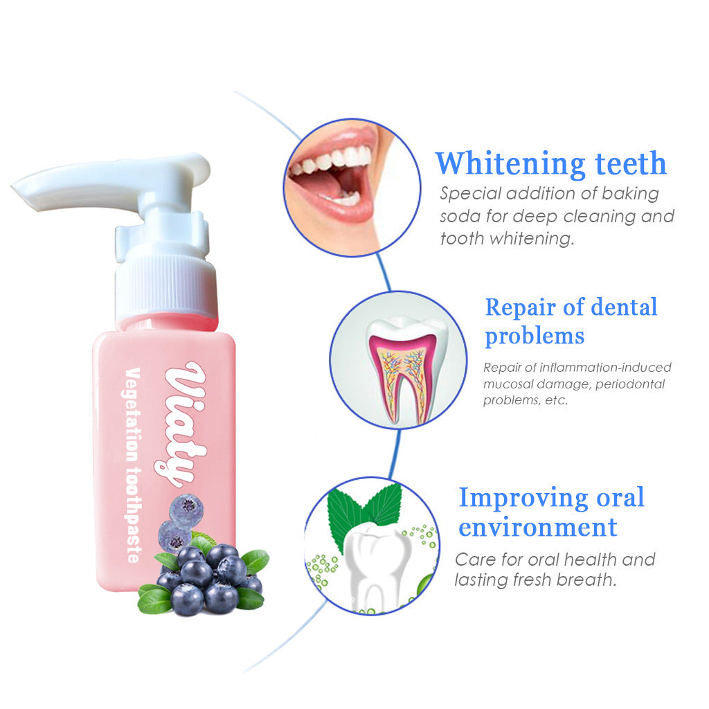 Pressing Natural Blueberry Baking Soda Toothpaste Teeth Whitening Tooth Paste To Remove Dental Stain