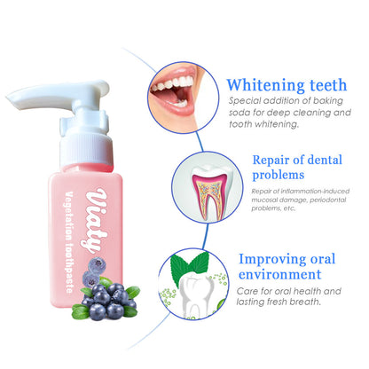 Pressing Natural Blueberry Baking Soda Toothpaste Teeth Whitening Tooth Paste To Remove Dental Stain