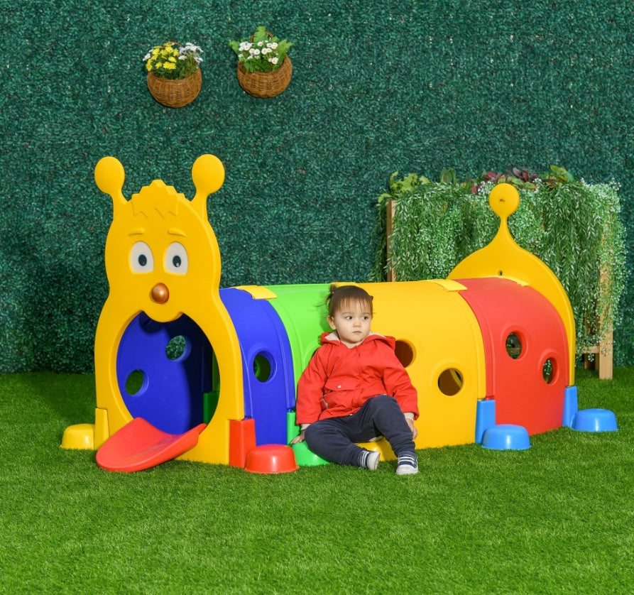 Tunnel Kids Outdoor Play, Multicolor 59 Inches Long, Non-toxic PP, Toddler Toy For 3-6 Years Old
