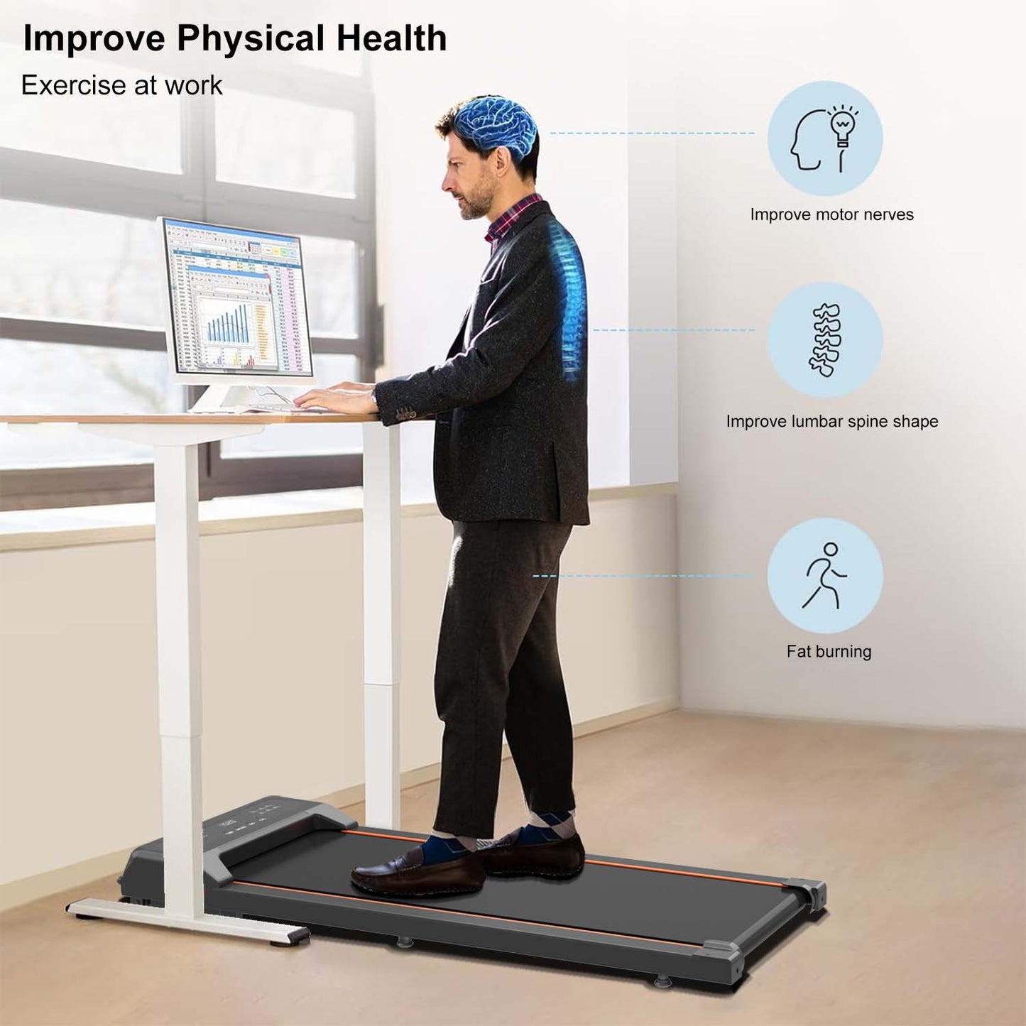 Home & Office Walking Treadmill with Remote | Foldable Under-Desk Treadmill with LED Display for Easy Fitness