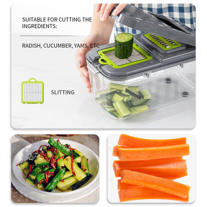 Pro Kitchen 10-in-1 Multi-Function Vegetable Cutter & Chopper, Mandoline Slicer, Food Dicer with Storage Box, Veggie Spiralizer for Fruits & Salad (Everyday Kitchen Essential)