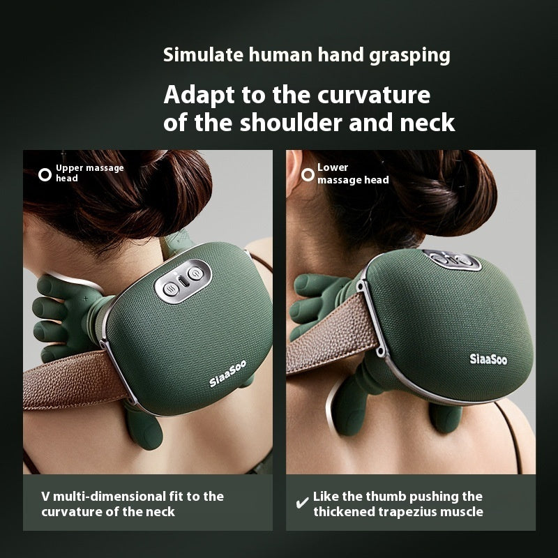 Siaasoo  Smart Shiatsu Neck & Back Massager with Heat, Cordless Kneading Massage Shawl, Adjustable Intensity for Pain Relief and Relaxation at Home or Office (Green)