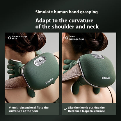Siaasoo  Smart Shiatsu Neck & Back Massager with Heat, Cordless Kneading Massage Shawl, Adjustable Intensity for Pain Relief and Relaxation at Home or Office (Green)