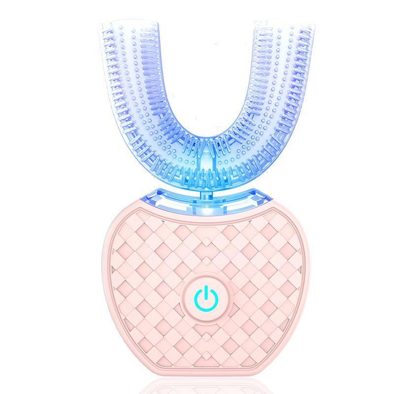 Smart 360° U Type Electric Toothbrush   Automatic Ultrasonic Toothbrush with Blue Light Whitening, Waterproof & USB Rechargeable