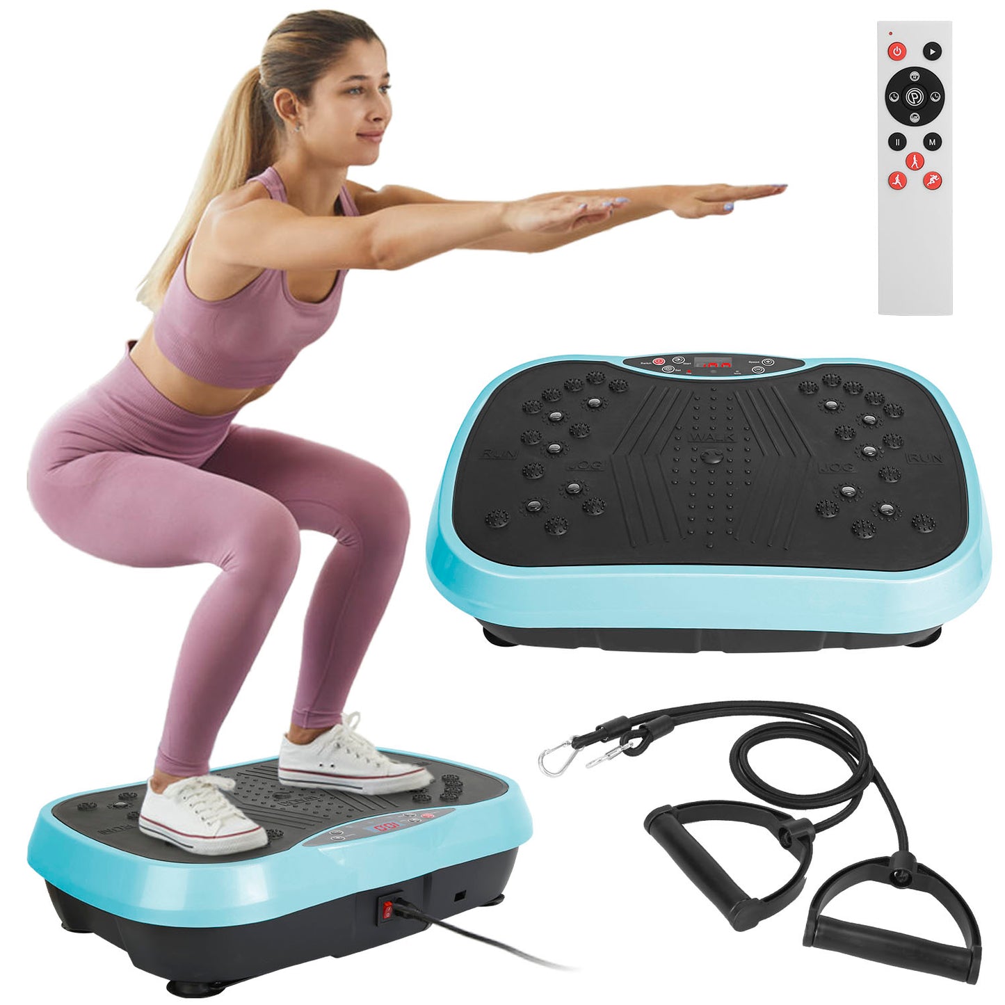 Whole Body Vibration Exercise Machine with Resistance Bands & Remote Control | High-Intensity Vibration Platform for Weight Loss, Fat Burning, Muscle Toning & Home Fitness Training
