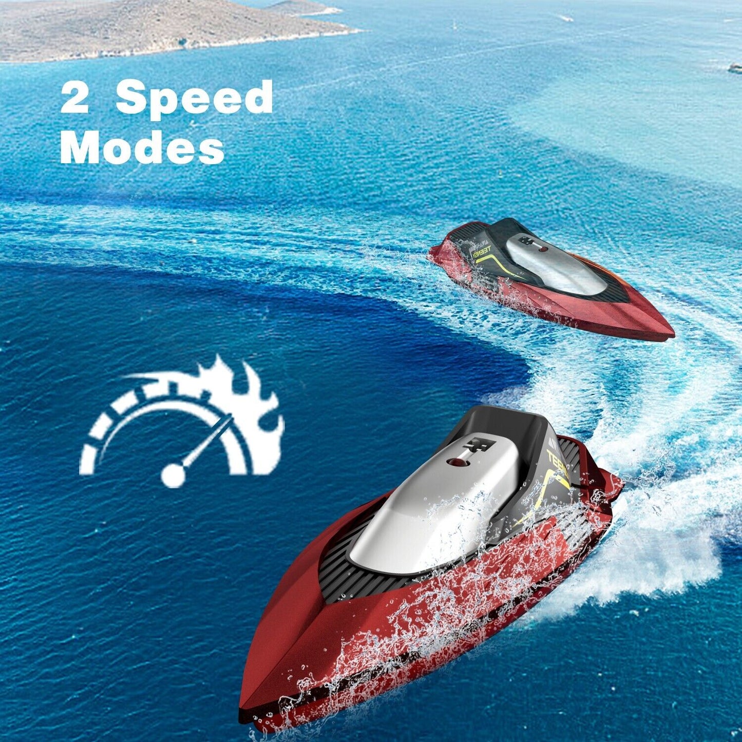 4DRC S5 Fast RC Boat For Pools And Lakes, 2.4 GHz 20 MPH Racing Boats For Kids