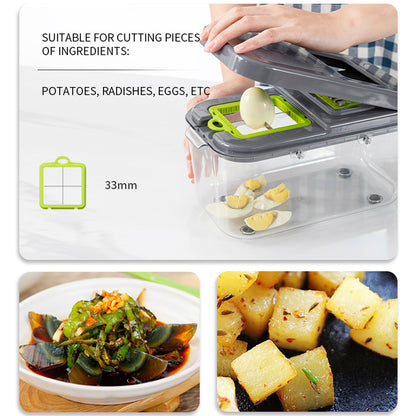 Pro Kitchen 10-in-1 Multi-Function Vegetable Cutter & Chopper, Mandoline Slicer, Food Dicer with Storage Box, Veggie Spiralizer for Fruits & Salad (Everyday Kitchen Essential)