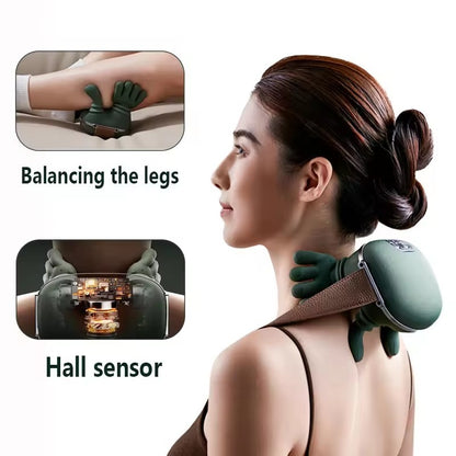 Siaasoo  Smart Shiatsu Neck & Back Massager with Heat, Cordless Kneading Massage Shawl, Adjustable Intensity for Pain Relief and Relaxation at Home or Office (Green)