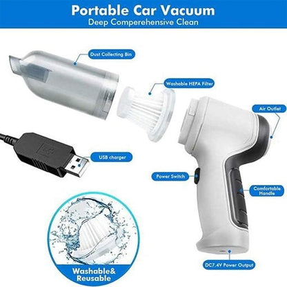 High-Power Handheld Car Vacuum Cleaner, 9000Pa Strong Suction Cordless Vacuum with LED Light, Multi-Nozzle Attachments for Car, Home & Office Cleaning