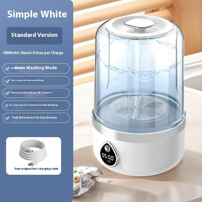 Mini Household Washing Machine | Portable Deep Cleaning for Small Loads, Baby Clothes & Underwear | Perfect for Dorms, Apartments, Hotels & Travel | Quiet, Energy-Saving (White)