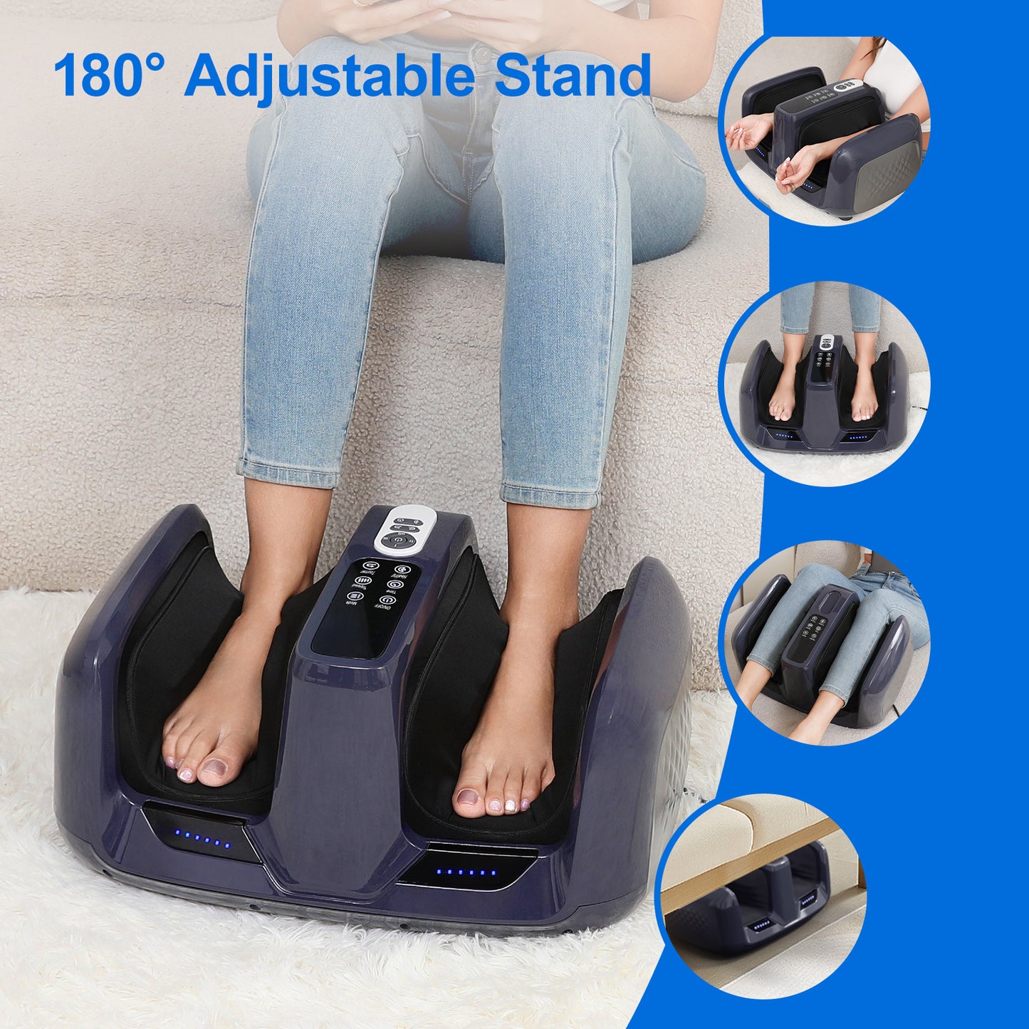 Foot Massager Automatic Kneading Heat Compression Calf And Sole Relaxation