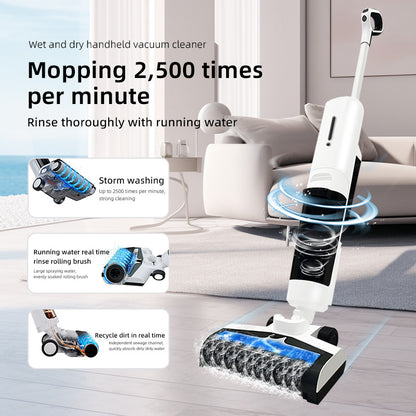 Floor Scrubber with 4 Mop Pads, Spin Mop for Deep Cleaning, 30s Heat-Up, 550ml Water Tank, Suitable for Hardwood, Tile & Laminate Floors