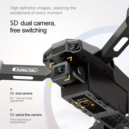 ESULOMP Brushless Drone HD Dual Camera Aerial Drone ,Quadcopter Optical Stream Positioning F196 RC Airplane