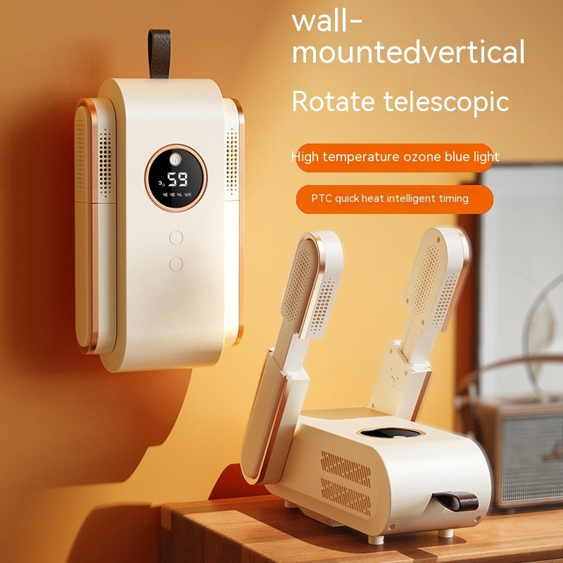 Intelligent Heat & Sterilization System] Electric Shoe Dryer and Deodorizer – Fast Drying Boot Warmer with Adjustable Timer, UV Sanitization, Compact Folding Design, Quiet Operation