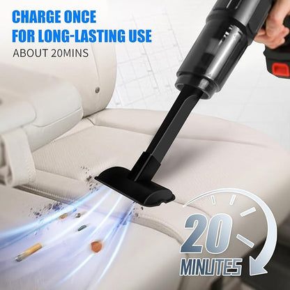 Cordless Handheld Car Vacuum Cleaner, 50,000Pa High-Power Rechargeable Suction with Dual Batteries, 6-in-1 Portable Dust Buster for Home, Car, Pet Hair & Keyboard Cleaning, Black