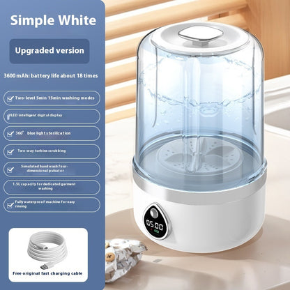 Mini Household Washing Machine | Portable Deep Cleaning for Small Loads, Baby Clothes & Underwear | Perfect for Dorms, Apartments, Hotels & Travel | Quiet, Energy-Saving (White)