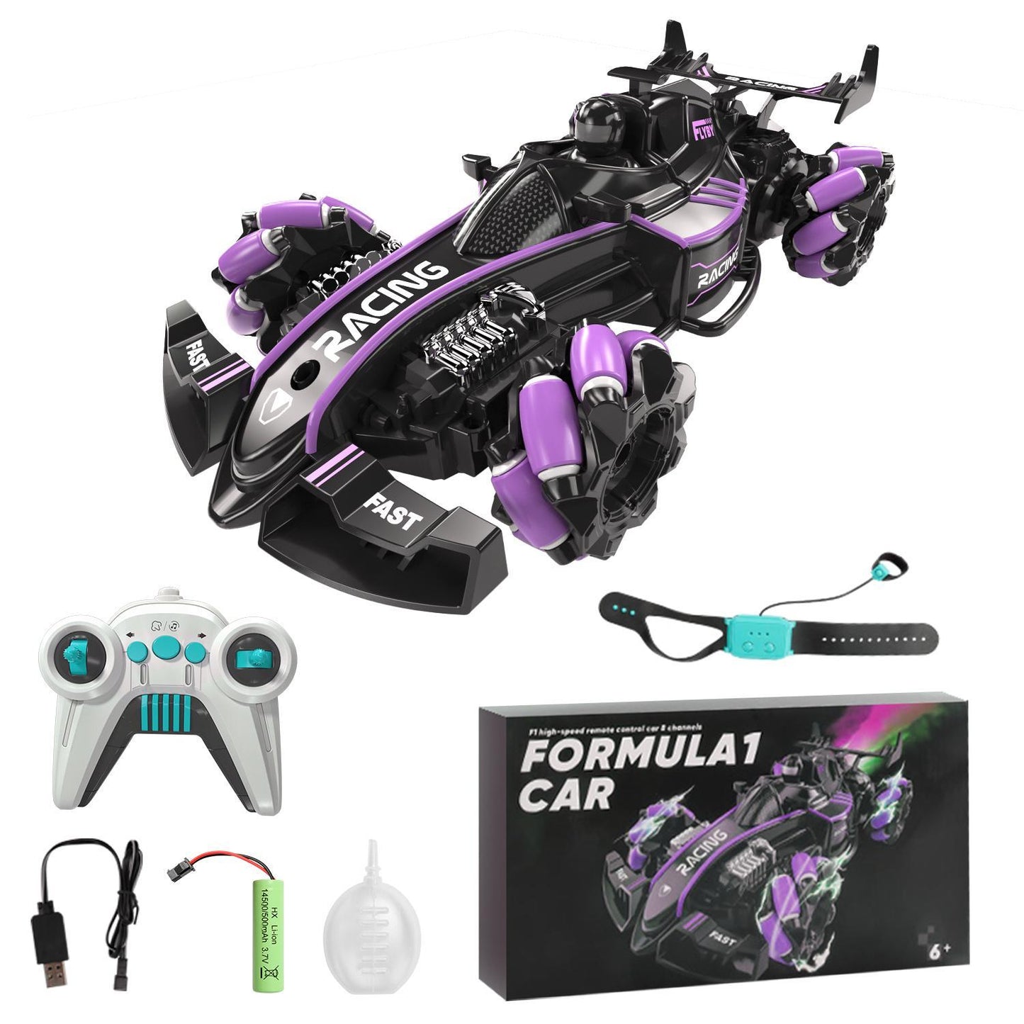 Formula-1 Style Full Drift Racing Car Toy with Dual Control Modes, Gesture-Sensing Hand Controller & 2.4GHz Remote, High-Speed RC Car for Kids and Adults