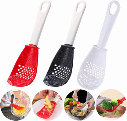 Innovative Multifunction Slotted Spoon | Garlic Ginger Crushing Spoon | Mashed Food Helper, Stir-Frying Spatula & Home Kitchen Gadget