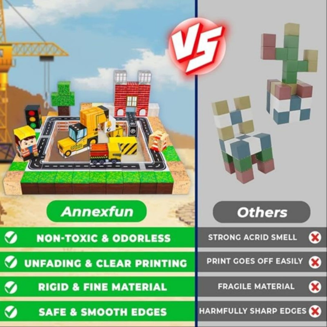 Magnetic Block Toy Engineering Set – 100PCS Creative Building Blocks | STEM Learning Construction Toy for Kids | Strong Magnet Educational Puzzle for Boys & Girls