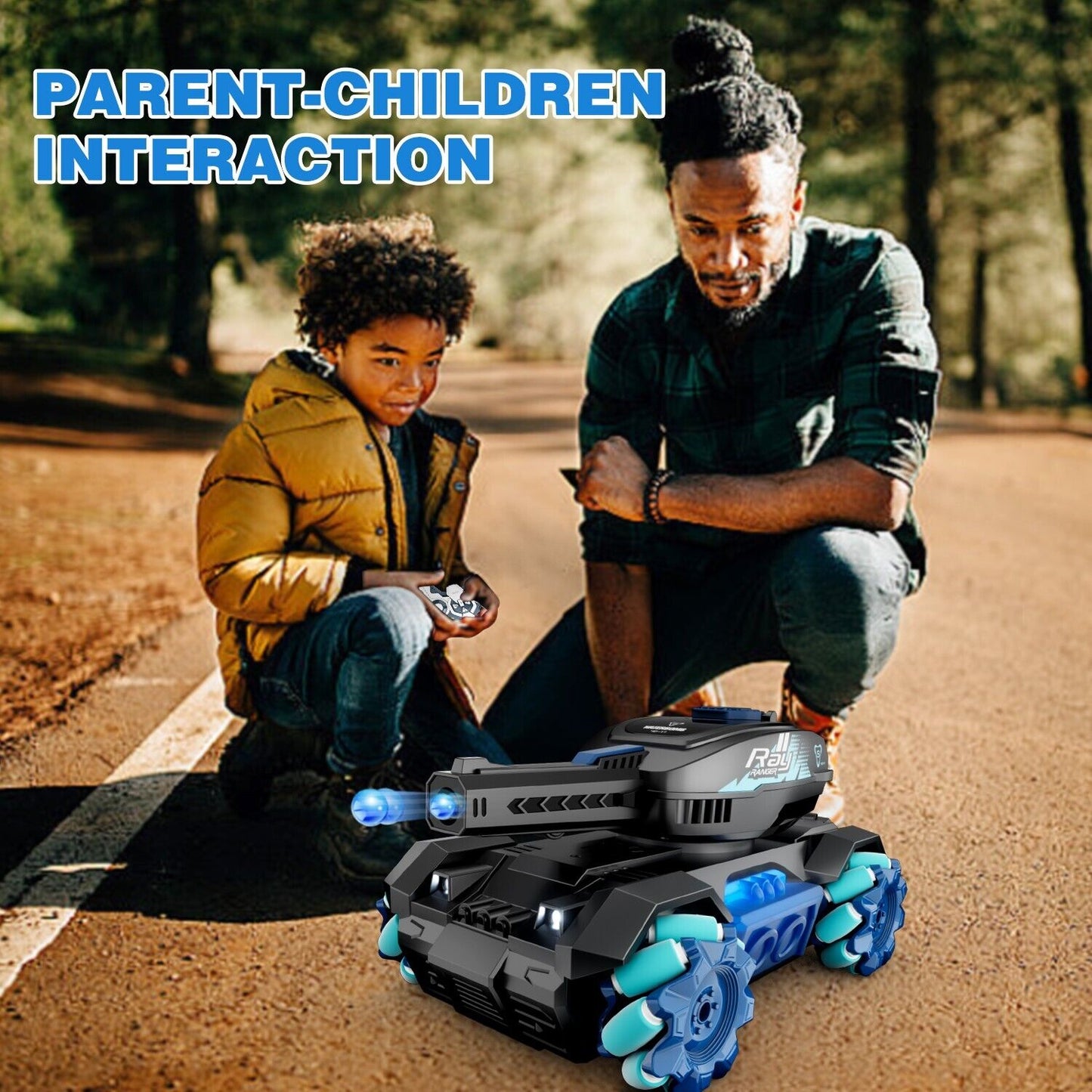 RC Tank Toy with Four-Wheel Drive Power | 2.4GHz Remote & Gesture Control | All-Terrain Stunt Vehicle | Water Bomb Shooting Action Toy for Kids & Teens