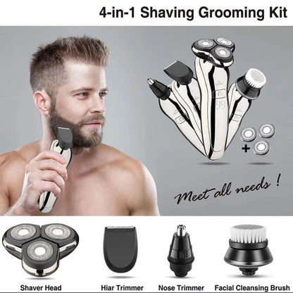ZOZEN  Men’s Body Wash Razor Kit: Electric Shaver with Built-In Cleanser – Deep Cleansing & Smooth Shave System, Waterproof Rechargeable Grooming Tool