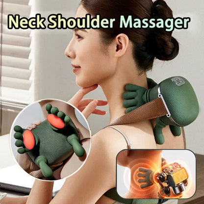 Siaasoo  Smart Shiatsu Neck & Back Massager with Heat, Cordless Kneading Massage Shawl, Adjustable Intensity for Pain Relief and Relaxation at Home or Office (Green)
